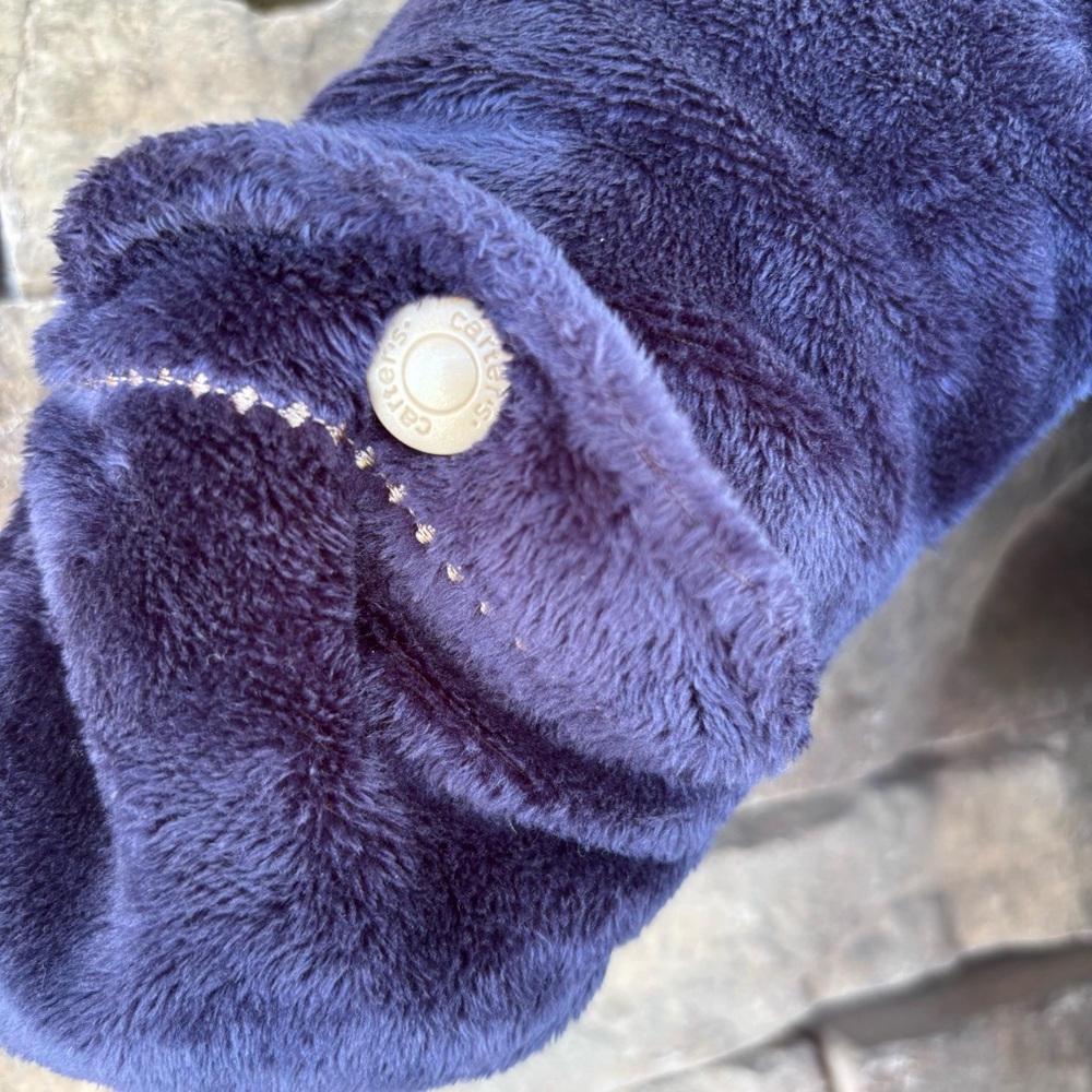 Carter's‎ Purple Fuzzy Footie One Piece - Picture 4 of 7